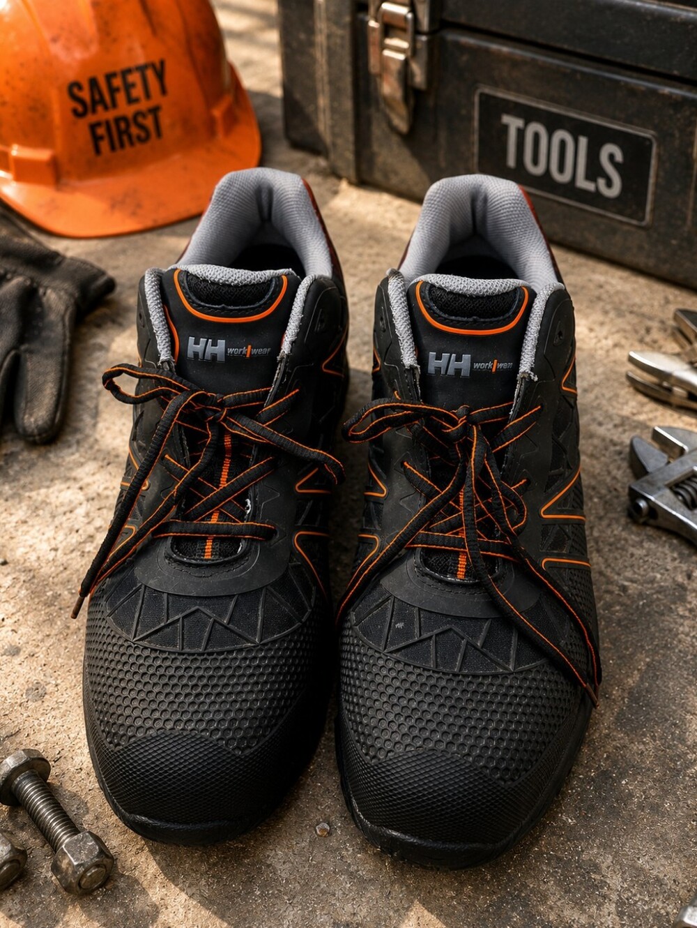 Helly Hansen Safety Toe Electical Hazard Black Orange Vibram Shoes. Mens 14